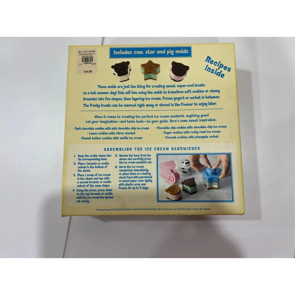 Williams Sonoma Animals Star Ice Cream Molds
